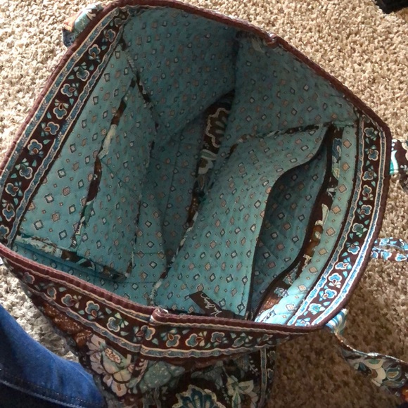 LARGE Vera Bradley Java Blue Tote Bag EUC - Picture 3 of 4